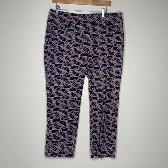 Ann Taylor Devin Fit Cropped Pants Sz 8 Blue / Orange - Picture 1 of 3
